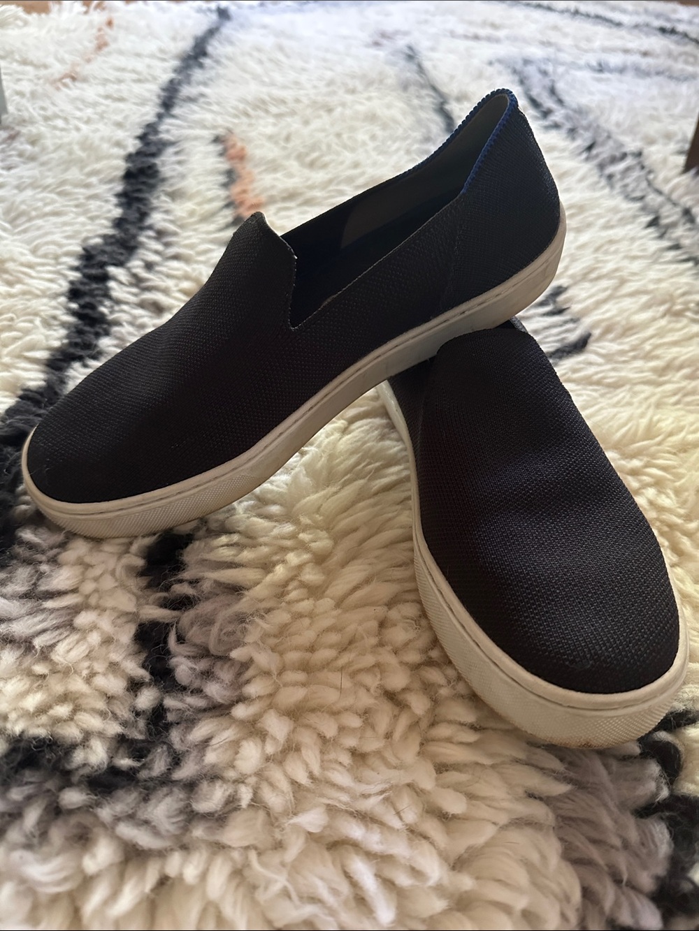 Rothy’s the original slip on Sneakers - Black with White sole